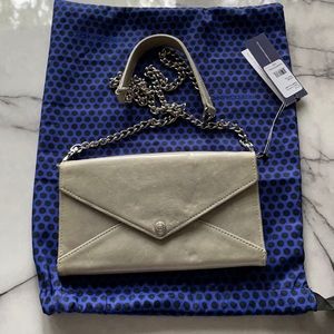 Rebecca Minkoff Wallet on a Chain, Pale Grey